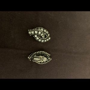 Vintage crystal clip on earrings